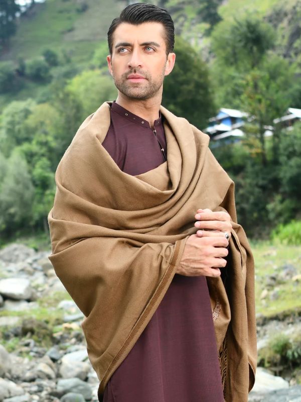 Junaid Jamshed Shawl - Light Brown