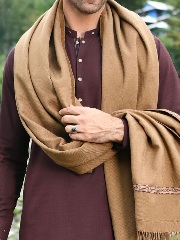Junaid Jamshed Shawl - Light Brown