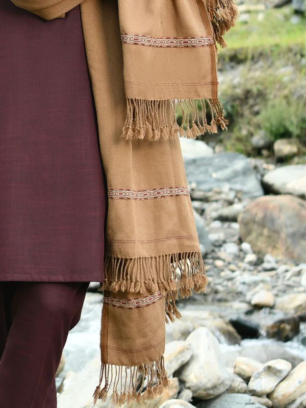Junaid Jamshed Shawl - Light Brown