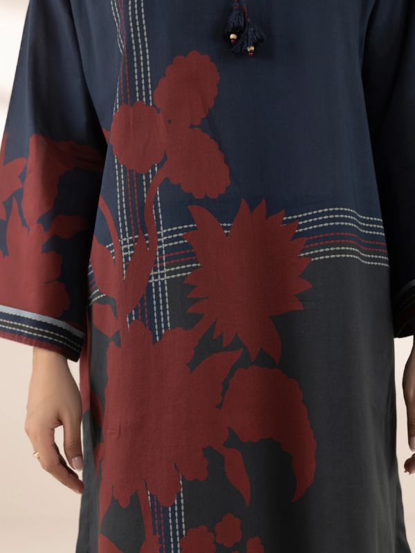 Sapphire - Navy Blue Printed Lawn Shirt