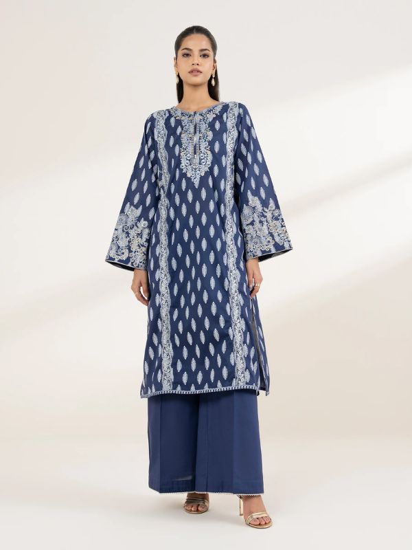 Sapphire - Blue Embroidered Lawn Shirt