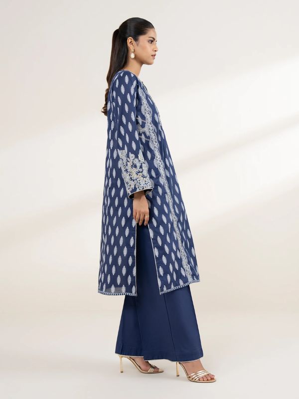 Sapphire - Blue Embroidered Lawn Shirt