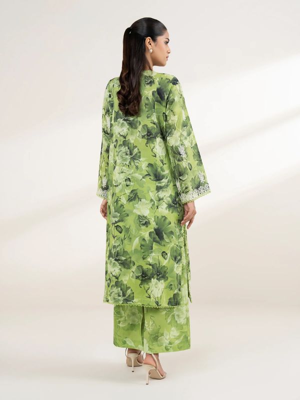 Sapphire - Light Green Embroidered Lawn Shirt