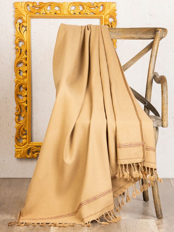Junaid Jamshed Shawl - Cream Brown