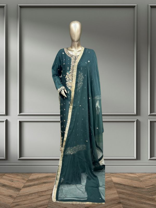 Quzey Chiffon - Dark Green