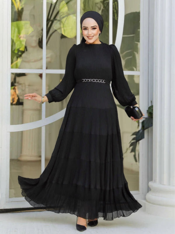 Modest Ruffle Dress #8650BK