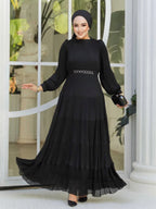 Modest Ruffle Dress #8650BK