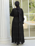 Modest Ruffle Dress #8650BK