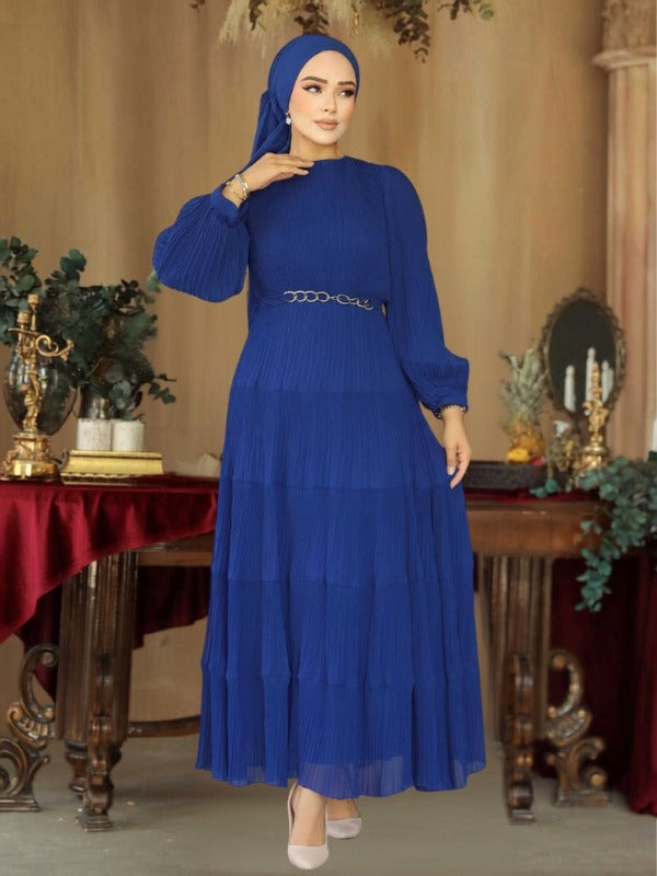 Modest Ruffle Dress #8650BL