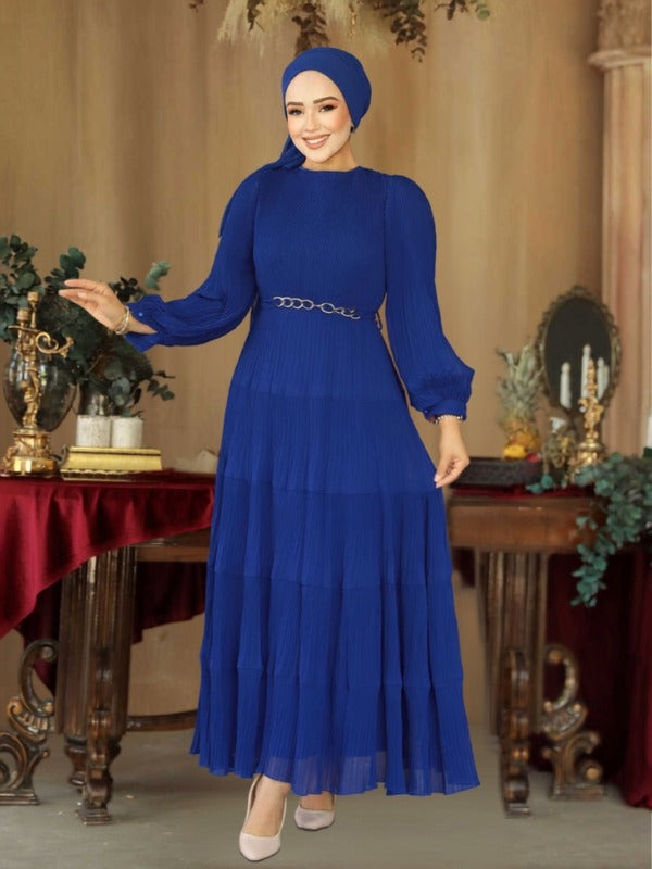 Modest Ruffle Dress #8650BL