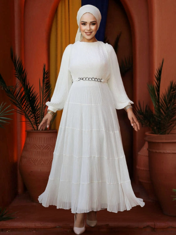 Modest Ruffle Dress #8650WT
