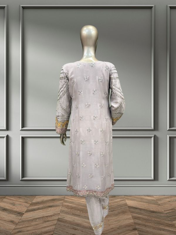 Quzey Chiffon - Mouse Grey