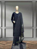 Quzey Velvet Dress - Black
