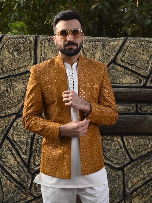 Quzey Mustard Prince Coat