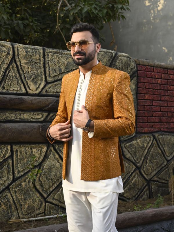 Quzey Mustard Prince Coat