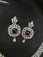 Quzey AD Dark Maroon Necklace Set