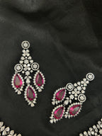 Quzey AD Dark Pink Necklace Set
