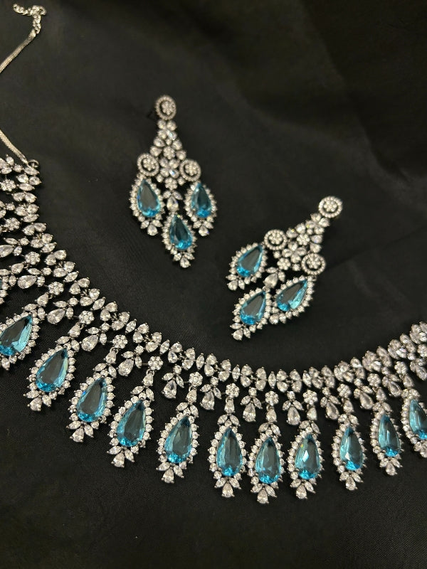 Quzey AD Ferozi Necklace Set