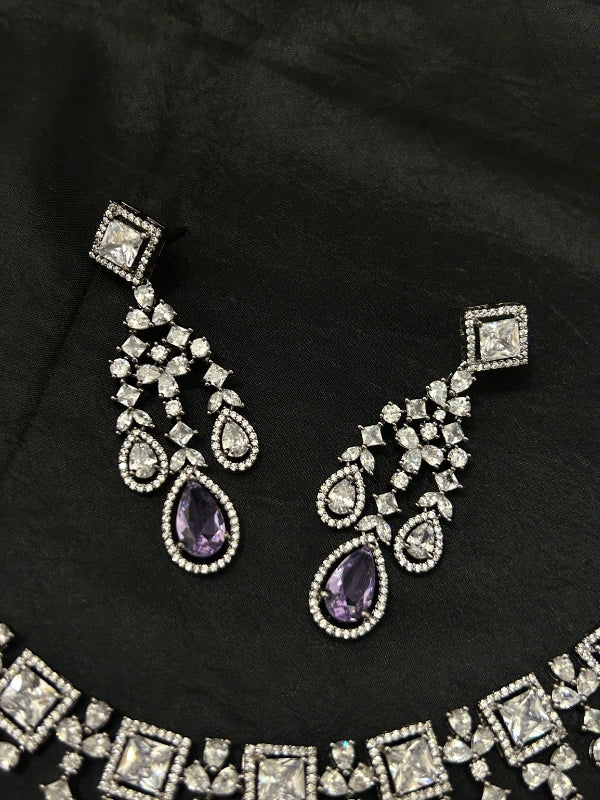 Quzey AD Light Mauve Necklace Set