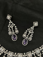 Quzey AD Light Mauve Necklace Set