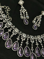 Quzey AD Light Mauve Necklace Set