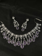 Quzey AD Light Mauve Necklace Set