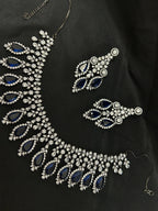 Quzey AD Navy Blue Necklace Set