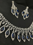 Quzey AD Navy Blue Necklace Set