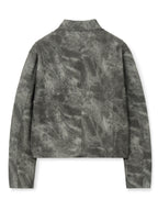 Quzey Acid Wash Leather Jacket