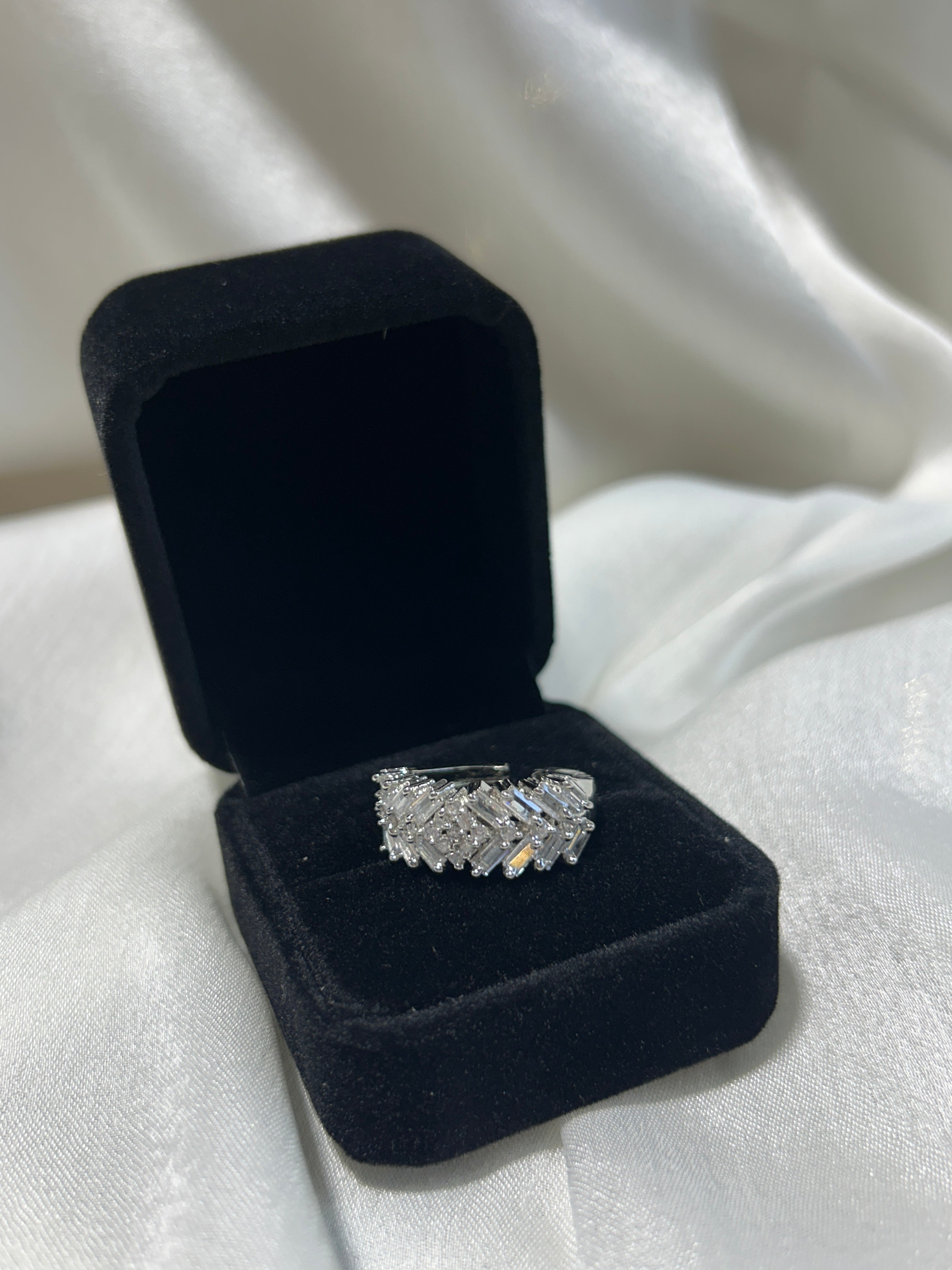 Quzey Baguette Cut AD Ring