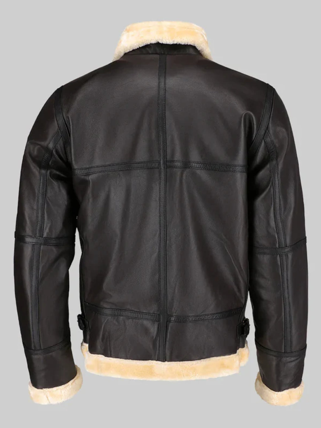 Quzey Black Leather Fur Jacket