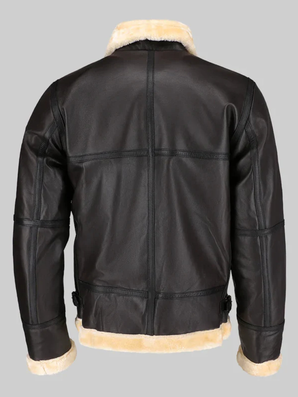 Quzey Black Leather Fur Jacket