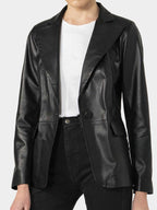 Quzey Black Sheep Leather Blazer