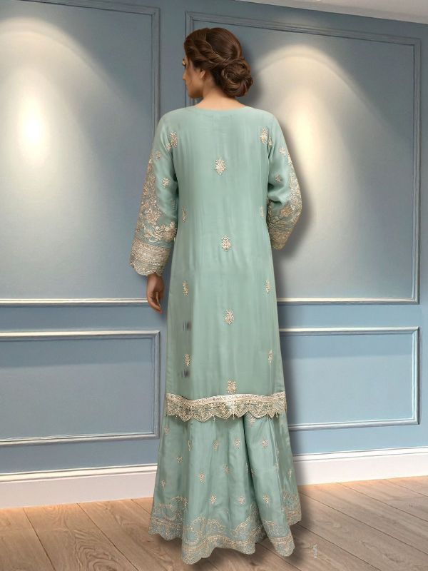 Quzey Chiffon Formal Sharara #2776CG