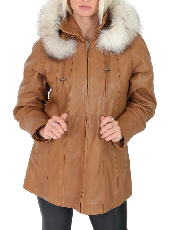 Quzey Genuine Sheep Leather Coat