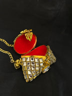 Quzey Golden Kundan Mini Clutch