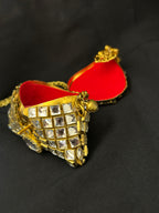 Quzey Golden Kundan Mini Clutch