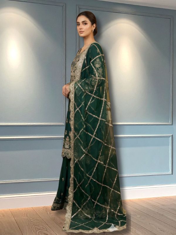 Quzey Chiffon Formal Sharara #2776DG