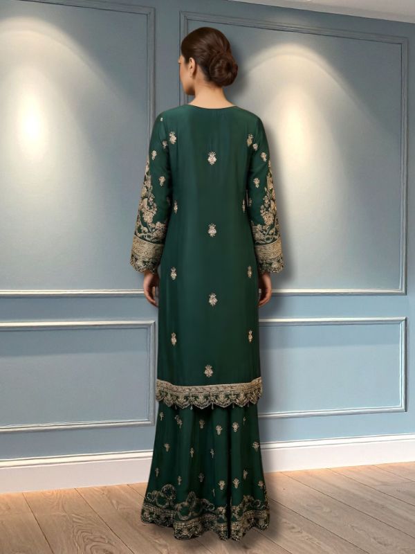 Quzey Chiffon Formal Sharara #2776DG