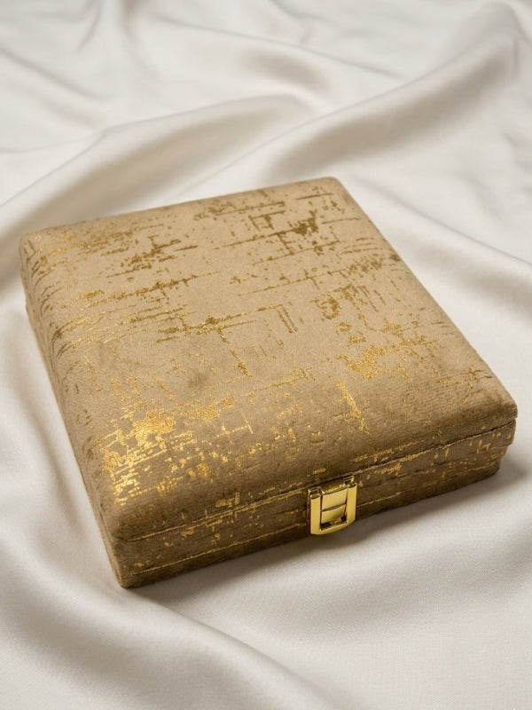 Quzey Jewellery Box - Golden (19x18x4.5)