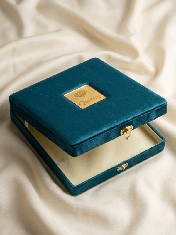 Quzey Jewellery Box - Turquoise (26.5x25x5)