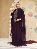 Quzey Modest Abaya Dress - Dark Purple