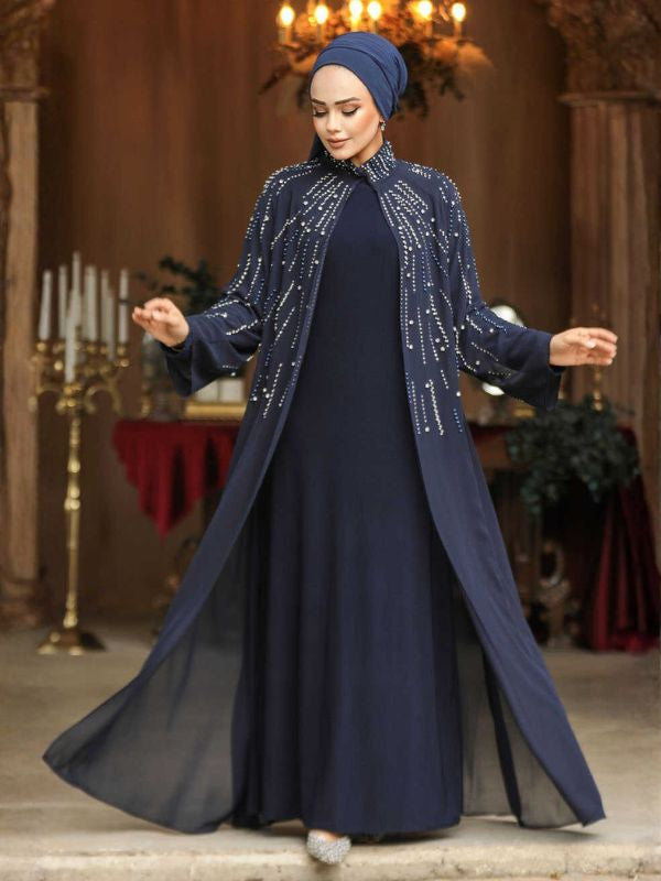 Quzey Modest Evening Dress #25903 - Navy Blue