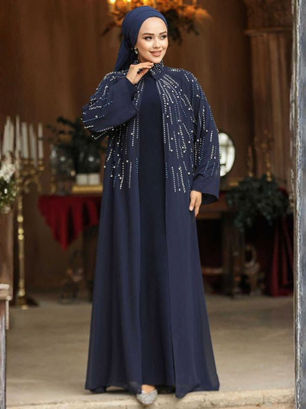 Quzey Modest Evening Dress #25903 - Navy Blue