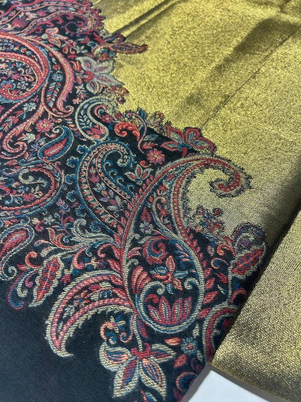 Quzey Moonlight Kani Silk Shawl - Black