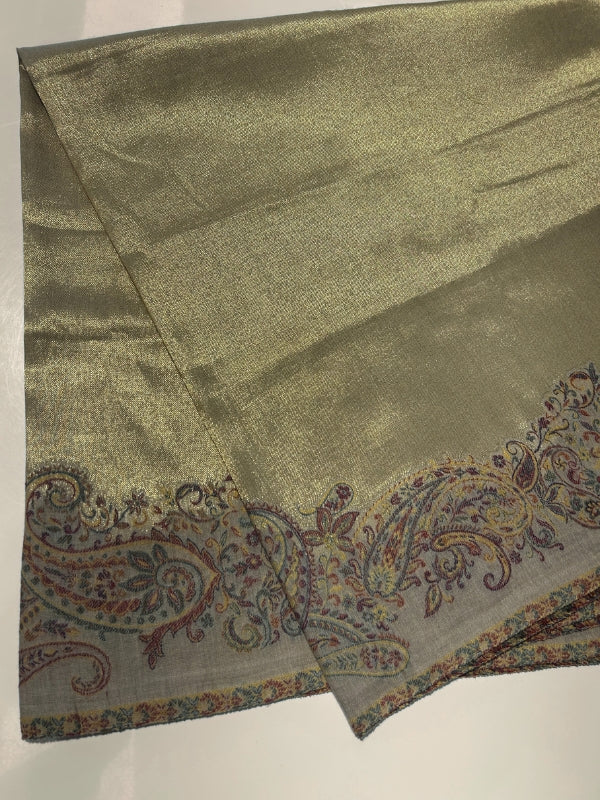 Quzey Moonlight Kani Silk Shawl - Khaki