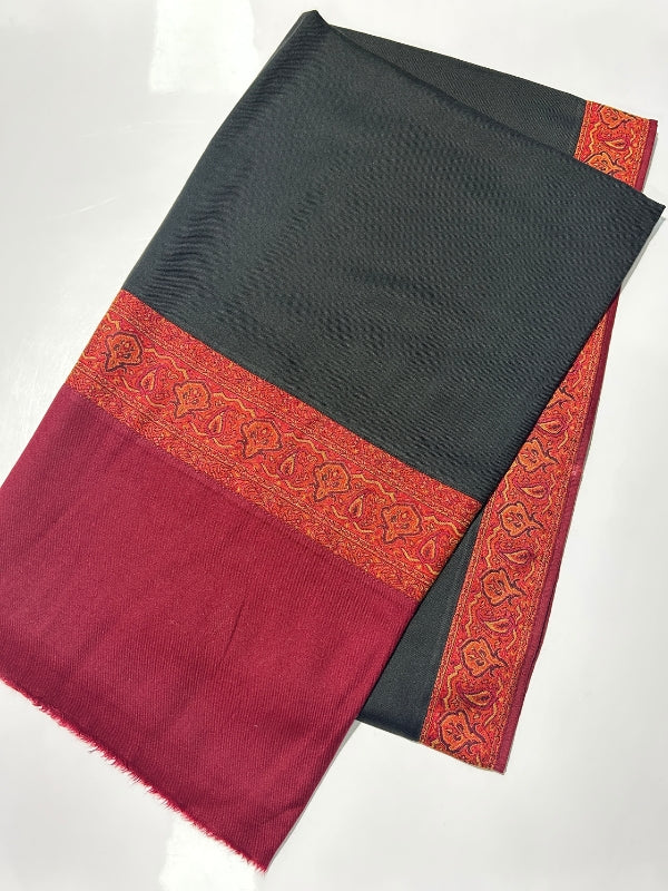 Quzey Pashmina Kani Shawl - Black
