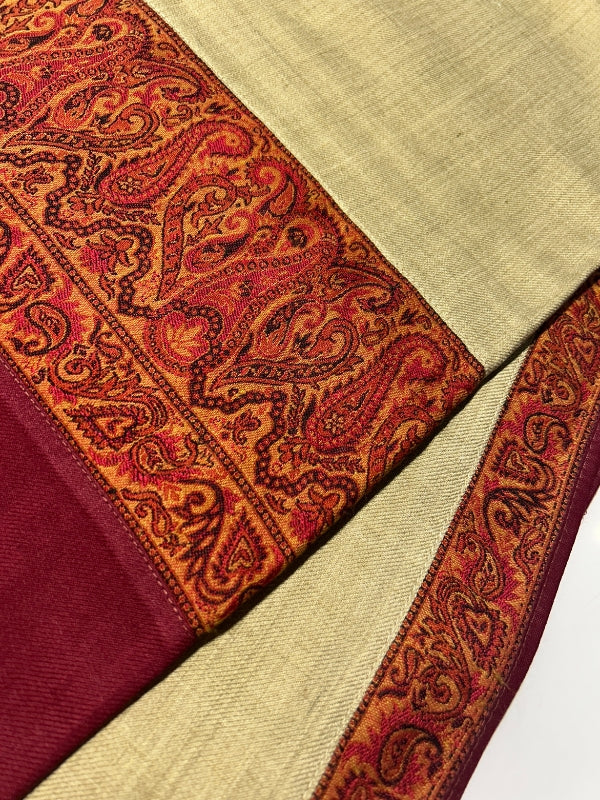 Quzey Pashmina Kani Shawl - Khaki