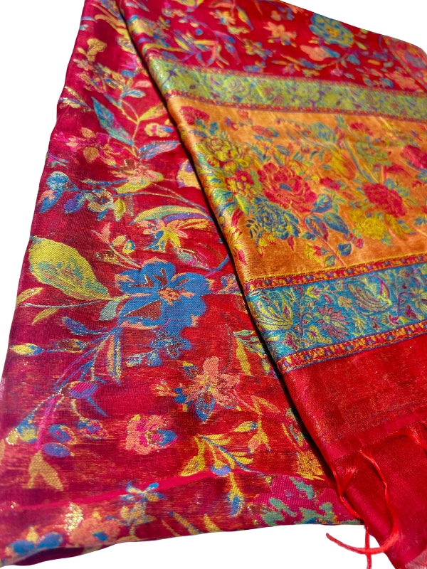 QuzeyPashminaQalamkariShawl-Red