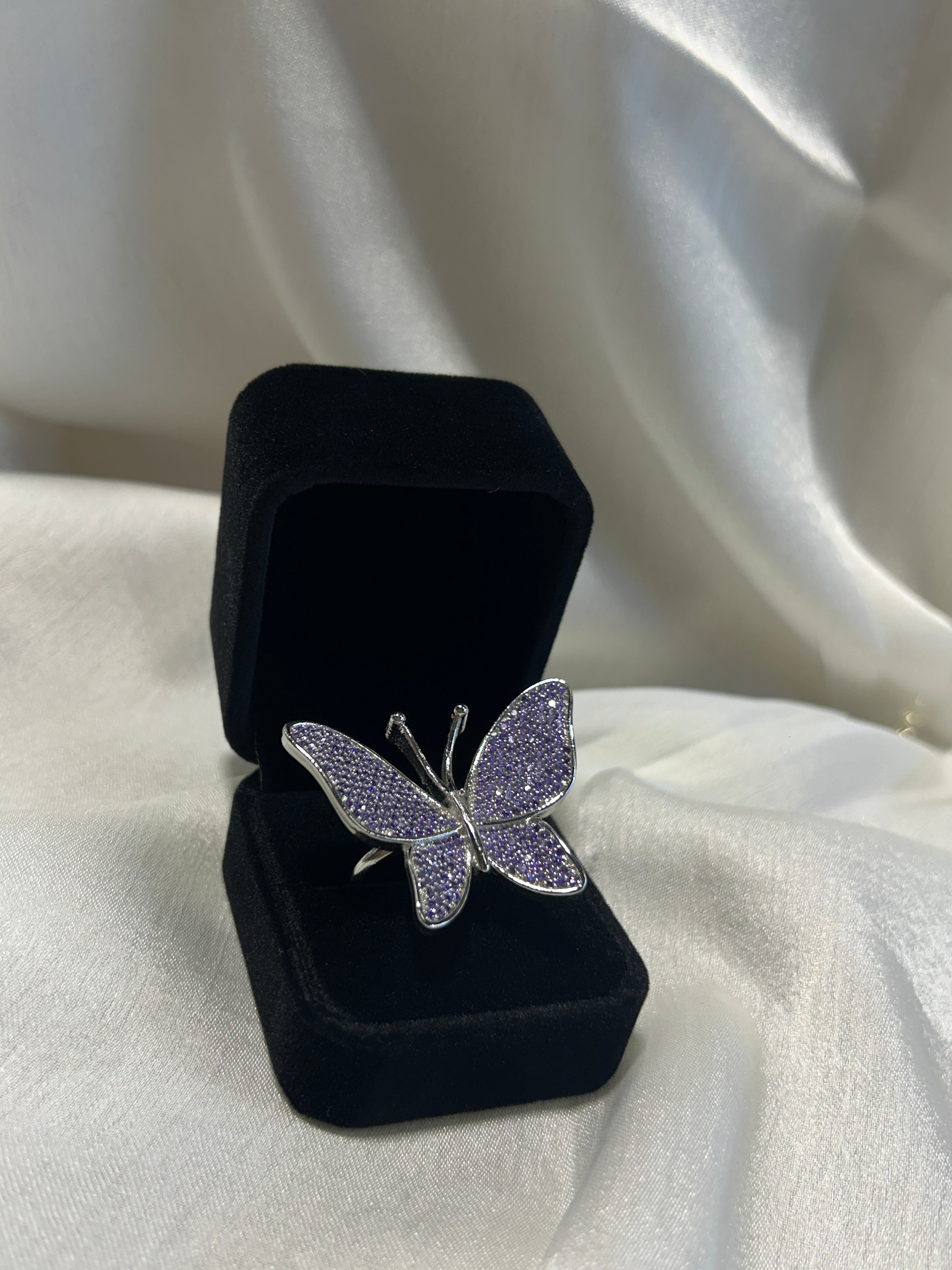 Quzey Purple Butterfly Ring